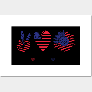 Peace, love, America Posters and Art